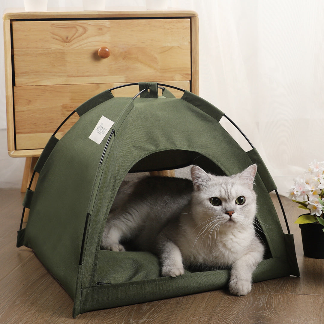 Premium Pet Canvas Tent with Dual Comfort Mat