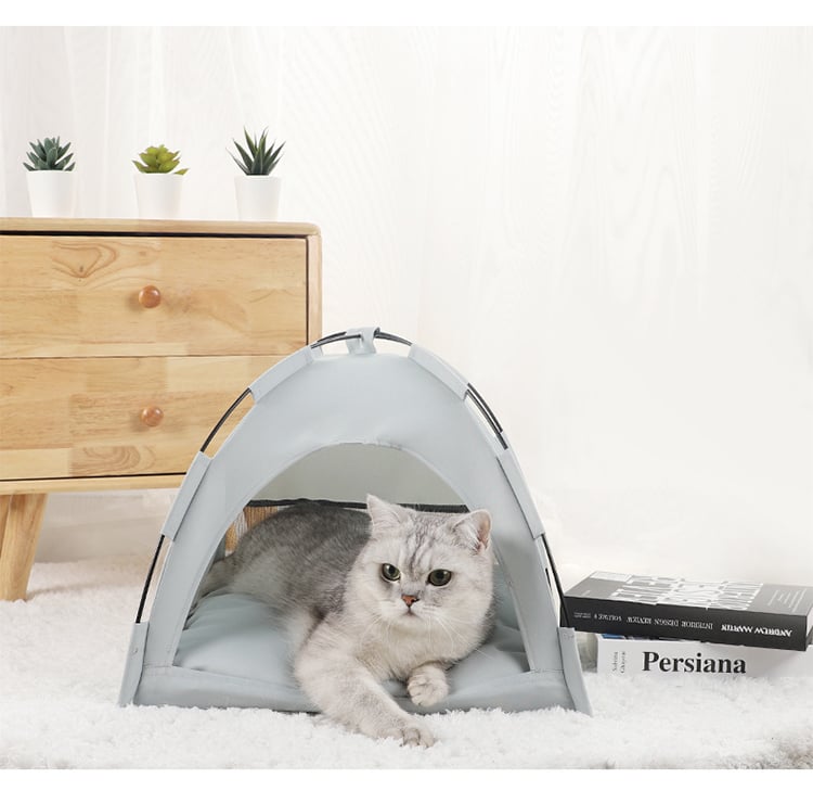 Premium Pet Canvas Tent with Dual Comfort Mat