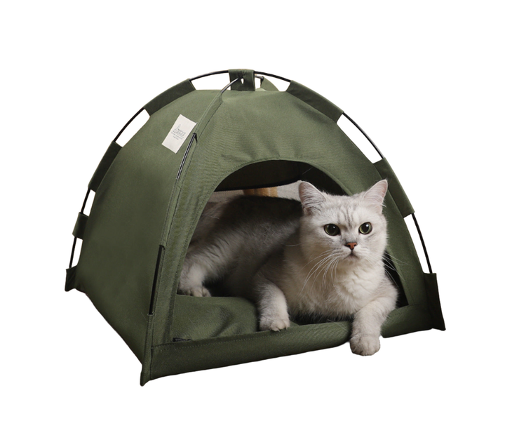 Premium Pet Canvas Tent with Dual Comfort Mat