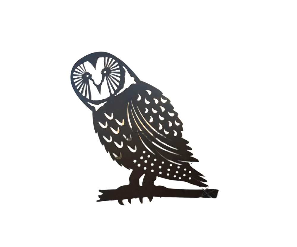 Rusty Metal BARN OWL Garden sign Ornament decoration