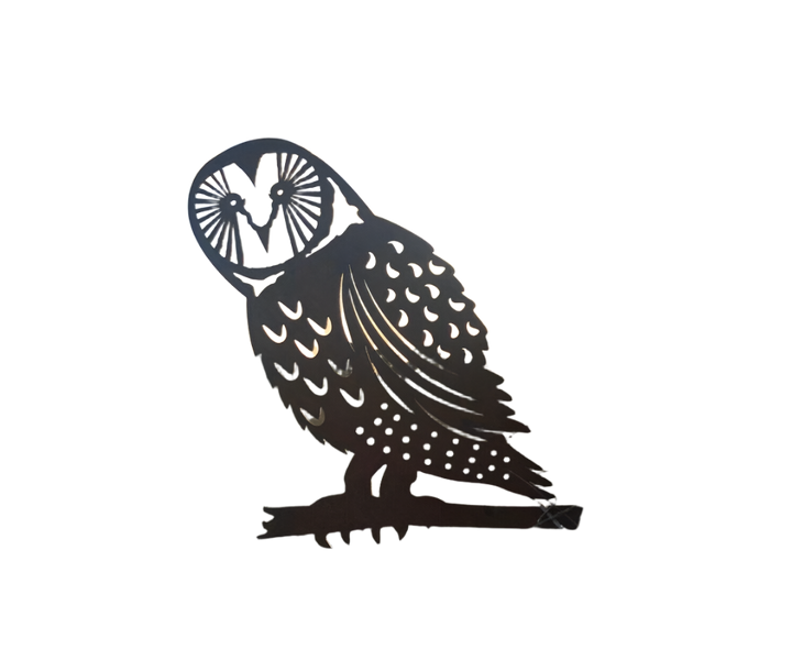 Rusty Metal BARN OWL Garden sign Ornament decoration