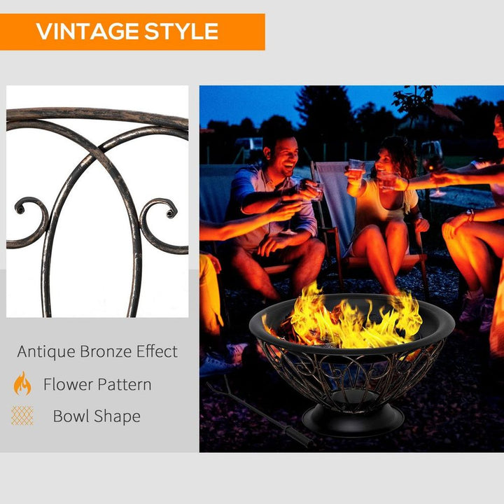 Fire Pit Metal Fire Bowl Fireplace Patio Heater for Garden, Backyard