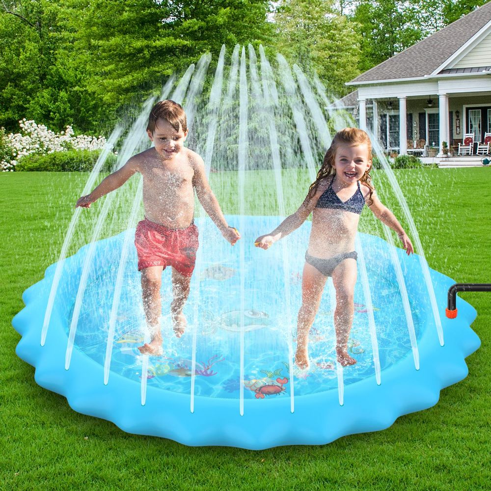 Inflatable Sprinkler Splash Pad Play Mat Water Summer Toy KidsSOKA 168cm Round